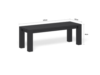 Adele Outdoor Bench in Charcoal / 120x42cm 1