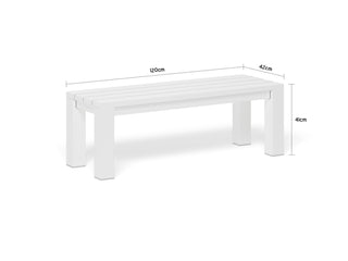 Adele Outdoor Bench in White / 120x42cm 1