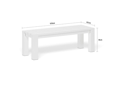 Adele Outdoor Bench in White / 120x42cm 1