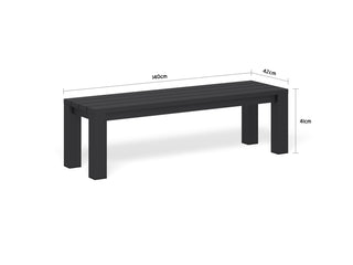 Adele Outdoor Bench in   Charcoal / 140x42cm 1