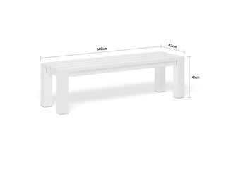 Adele Outdoor Bench in White / 140x42cm 1
