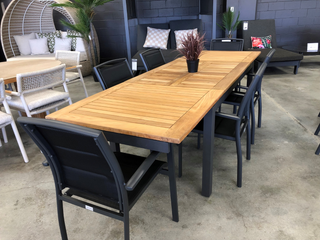 PERTH FLOORSTOCK SALE - Barcelona Ext Table with Verde Chairs 7pc Outdoor Dining Setting_1