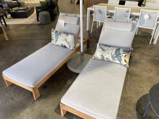 MELB CLEARANCE - Comino Teak Sunlounges_1
