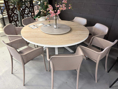 MELB CLEARANCE - Adele Ceramic Table with Gabriela Dining Chair- 9pc Outdoor Dining Setting_1