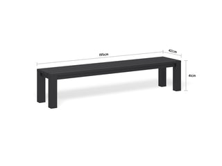 Adele Outdoor Bench in Charcoal / 195x42cm 1