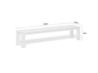 Adele Outdoor Bench in White / 195x42cm 1