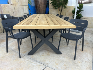 SUNSHINE COAST FLOOR STOCK SALE - Lyon Table with Heath Resin Chairs 9pc Outdoor Dining Setting_2