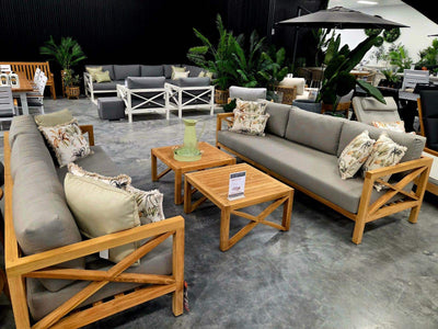 GOLD COAST FLOORSTOCK SALE - Hampton 4pc Teak Outdoor Lounge Setting_1