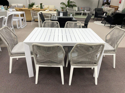 SUNSHINE COAST FLOOR STOCK SALE - Bronte Table with Serang Armless Chairs 7pc Outdoor Dining Setting_1