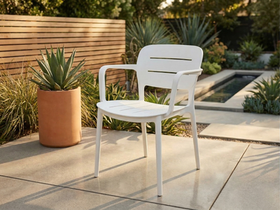 Heath Outdoor Dining Chair in White 2