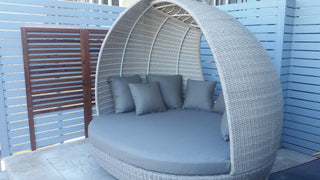 Lotus Outdoor Daybed in Elk / Carbon Beige 4.