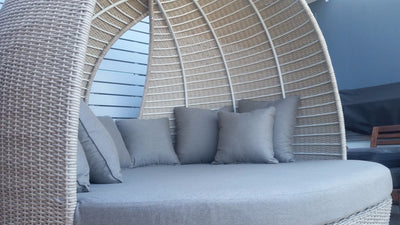 Lotus Outdoor Daybed in Elk / Carbon Beige 5.
