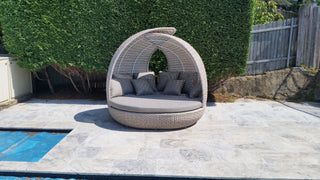 Lotus Outdoor Daybed in Elk / Carbon Beige 6.
