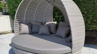 Lotus Outdoor Daybed in Elk / Carbon Beige 7.