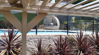 Lotus Outdoor Daybed in Elk / Carbon Beige 9.
