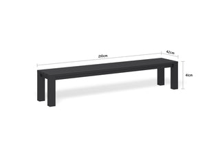 Adele Outdoor Bench in Charcoal / 210x42cm 1