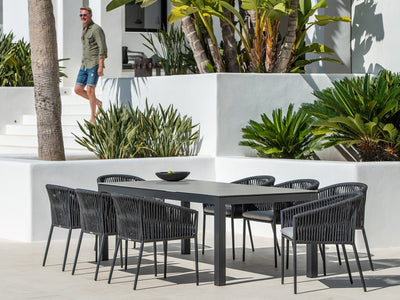 Danli Outdoor Dining Table in Charcoal / Palladium / 220x100cm 5.