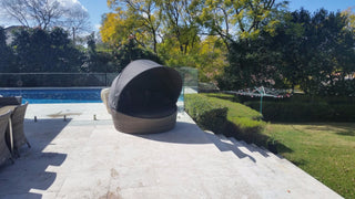 Cebu Outdoor Daybed in Moonscape / Canvas Coal 7.