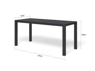 Adele Outdoor Bar Table in Charcoal / 220x95cm 1