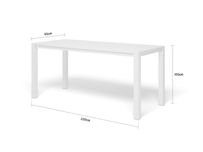 Adele Outdoor Bar Table in White / 220x95cm 1
