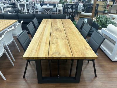 SUNSHINE COAST FLOORSTOCK SALE - Laguna Table & Sevilla Teak Arm Chairs | Outdoor Dining Setting