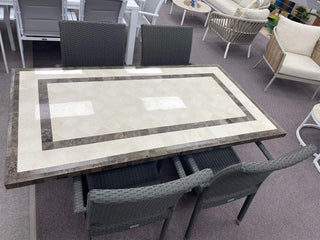 SUNSHINE COAST FLOORSTOCK SALE - Milano Stone Table with Lucerne Chairs 5pc Outdoor Dining Setting_3