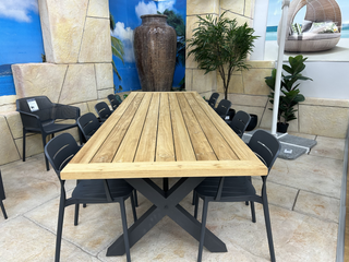 SUNSHINE COAST FLOOR STOCK SALE - Lyon Table with Heath Resin Chairs 9pc Outdoor Dining Setting_1