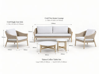 Croft Sofa Set | Outdoor Lounge Setting in Talara Coffee Table 3