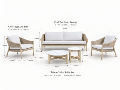 Croft Sofa Set | Outdoor Lounge Setting in Talara Coffee Table 3