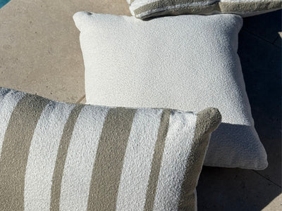 Boucle Cloud Outdoor Cushion in Cloud 5.