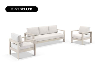 Malibu Sofa  | Outdoor Lounge Setting in Dune / Vanilla / 5 Seater / Without Coffee Table 8