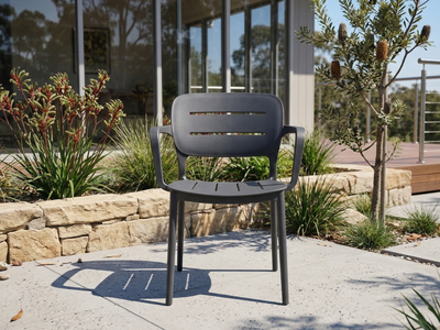 Heath Outdoor Dining Chair in Charcoal 5