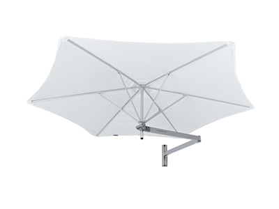 Paraflex 3m Hexagonal Outdoor Wall Mount Umbrella in Smoked Tweed 6.