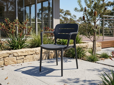 Heath Outdoor Dining Chair in Charcoal 6