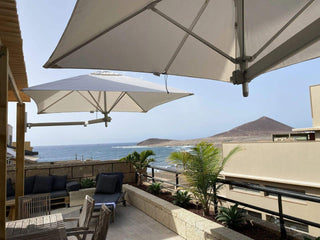 Paraflex 1.9m Square Outdoor Wall Mount Umbrella in Slate 2.