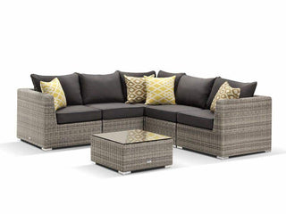 Maldives Modular | Outdoor Lounge Setting in Moonscape / Canvas Coal / 5 Seater w/ Corner Lounge / Maldives Coffee Table_1