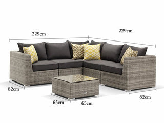 Maldives Modular | Outdoor Lounge Setting in Moonscape / Canvas Coal / 5 Seater w/ Corner Lounge / Maldives Coffee Table_7