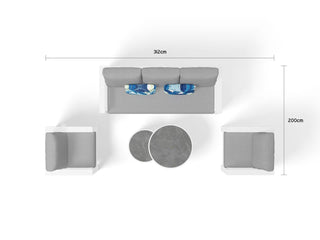 Aspen Sofa Set | Outdoor Lounge Setting in White / Grey Chine / 5 Seater / Aspen Coffee Table Set_11