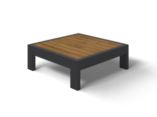 Aspen Platform Corner Table in Charcoal / Teak