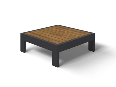 Aspen Platform Corner Table in Charcoal / Teak