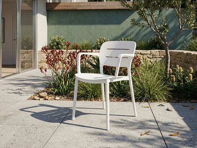 Heath Outdoor Dining Chair in White 5
