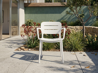Heath Outdoor Dining Chair in White 6