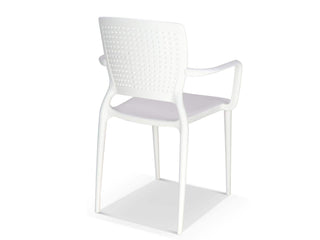 Safira Outdoor Dining Chair in White 2.