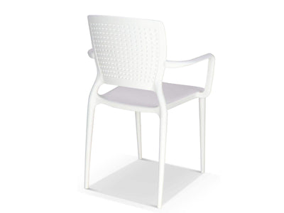 Safira Outdoor Dining Chair in White 2.