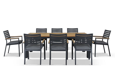 Corfu Table with Twain Teak Arm Chairs  9pc Outdoor Teak Setting_4