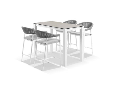 Adele Ceramic Table & Nivala Chairs in White / Light Grey / Frost Grey / 5pc 140cm_1