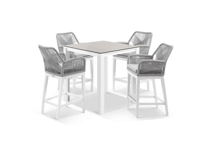 Adele Ceramic Table & Serang Chairs in White / Light Grey / Gobi / 5pc 95cm_1