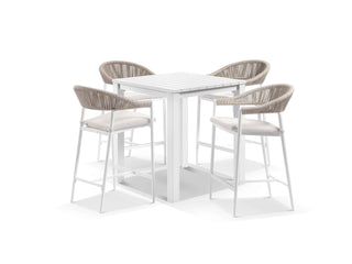Adele Table & Nivala Chairs in White / Biscuit / 5pc 95x95cm_1