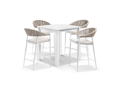 Adele Table & Nivala Chairs in White / Biscuit / 5pc 95x95cm_1