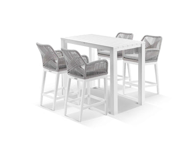 Adele Table & Serang Chairs in White / Gobi / 5pc 140x74cm_1